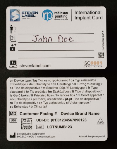 Patient Implant Cards